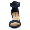 thumbnail image 2 of Sandalias de tacón Bajo con correa de tobillo Allegra K para Mujer Azul Marino 37, 2 of 6