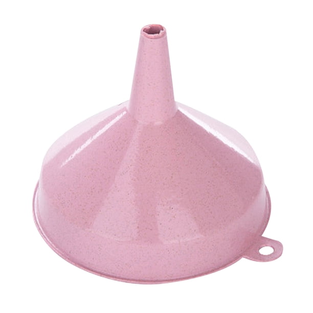 Embudo de paja de trigo para cocina, para verter aceite líquido, embudo de boca redonda, tolva, herramienta de cocina, tamaño S (rosa)
