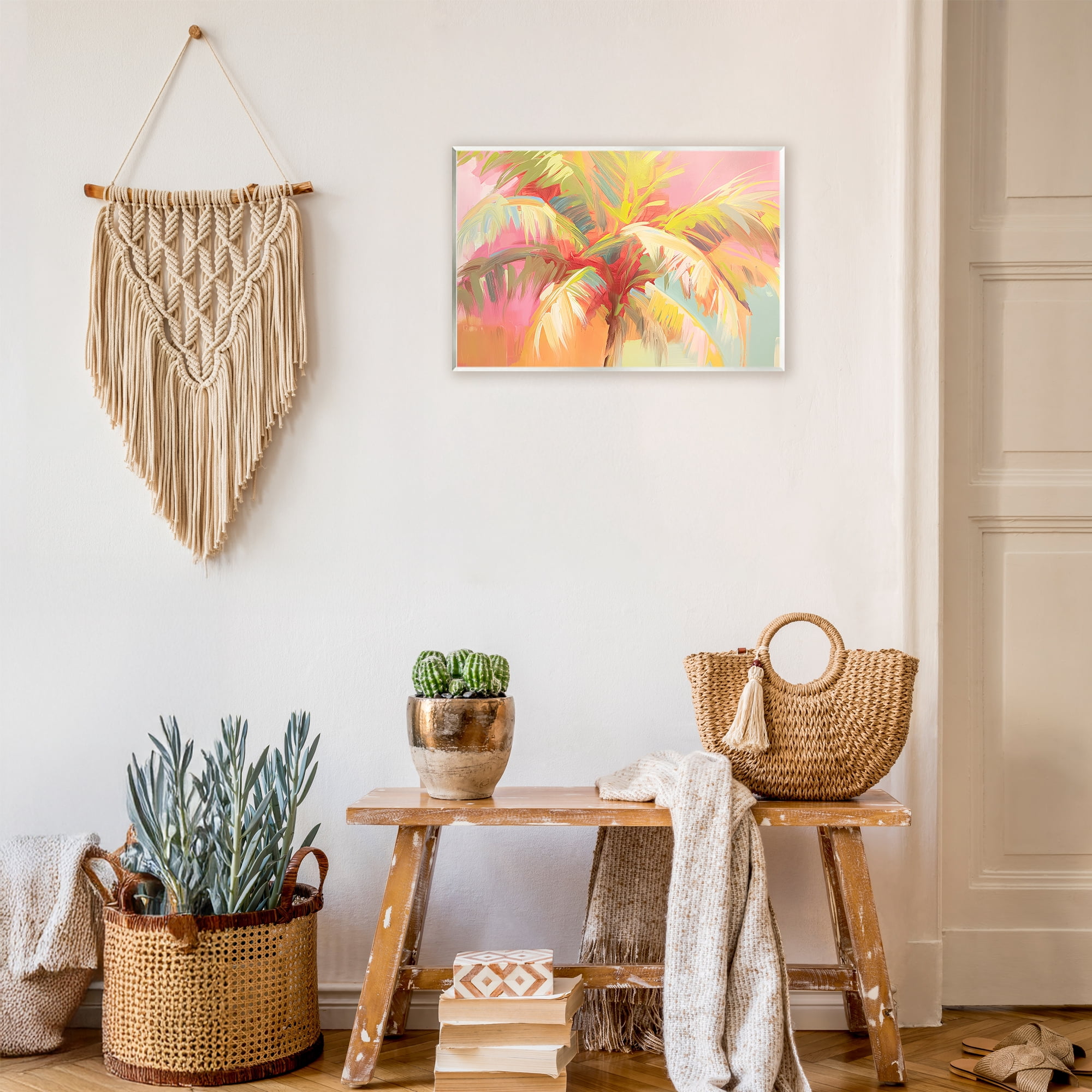 Stupell Industries Warm Palm Leaf Impressions Wall Plaque Art, design by Jacky Ngan