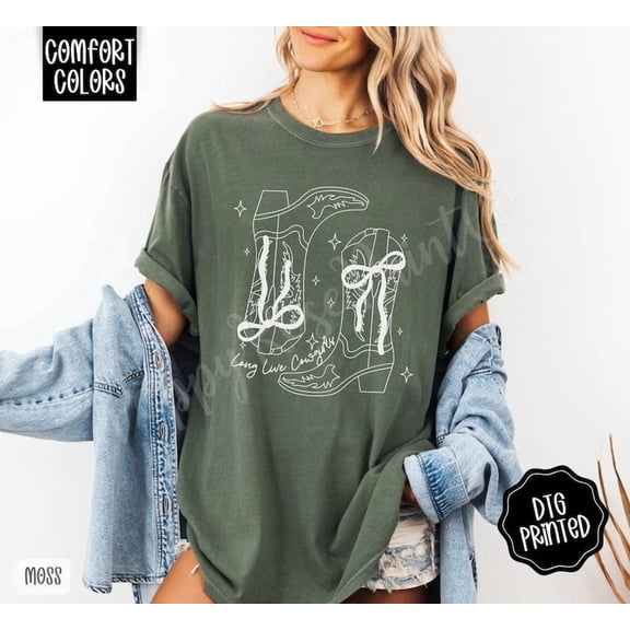 Long Live Cowgirls Shirt Comfort Colors, Trendy Women's Tshirt, Country Music Shirt, Western Cowboy Tee, Cowgirl Boots Shirt, Concert Tee