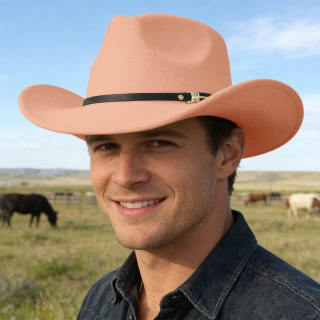 Chapeau de Cowboy Western Classique pour Loisirs Extérieurs Quotidiens et Style Campagnard, Résistant au Soleil