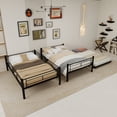thumbnail image 4 of Leumius Twin over Twin Bunk Bed with Trundle,Heavy Duty Metal Bed Frame with Sturdy Guardrail and Ladders,Triple Bunk Bed,Separates Into 3 Twin Beds,Black, 4 of 17