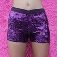 thumbnail image 5 of Shorts For Women Women's Sequins Elastic Waist Sparkly Straight Leg Glitter Hot Pants Sequin For Women Shorts, 5 of 6