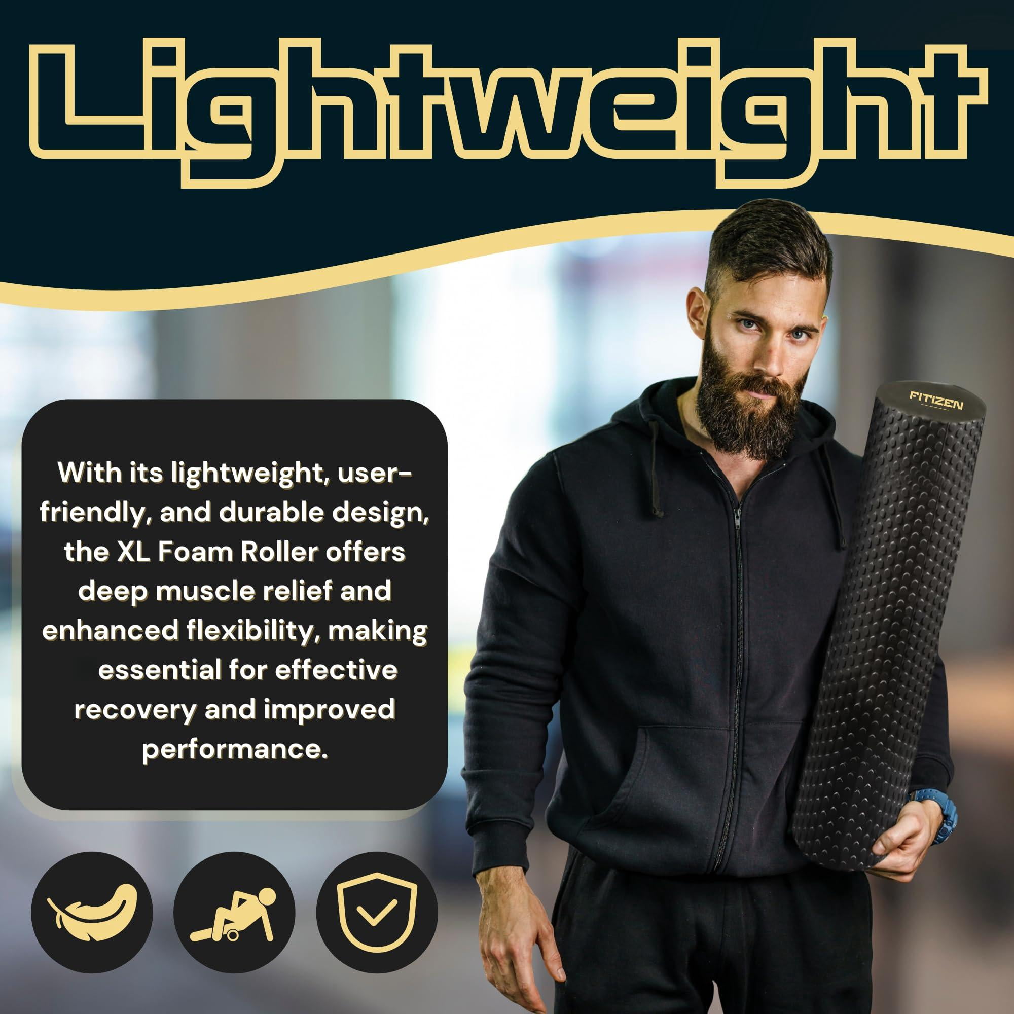Fitizen Foam Roller - Massage Rehab Stiff Physical Deep Tissue Firm Exercise Equipment Home Gym Yoga Pilates For The Fit Citizen By