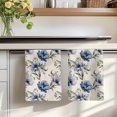 thumbnail image 7 of Navy Blue Floral Kitchen Towels Set of 2, Vintage Flowers Elegant Pastoral Rustic Absorbent Dish Towels for Kitchen, Microfiber Hand Towel, Quick Drying Tea Towel for Cleaning Decorative Dishcloths, 7 of 7