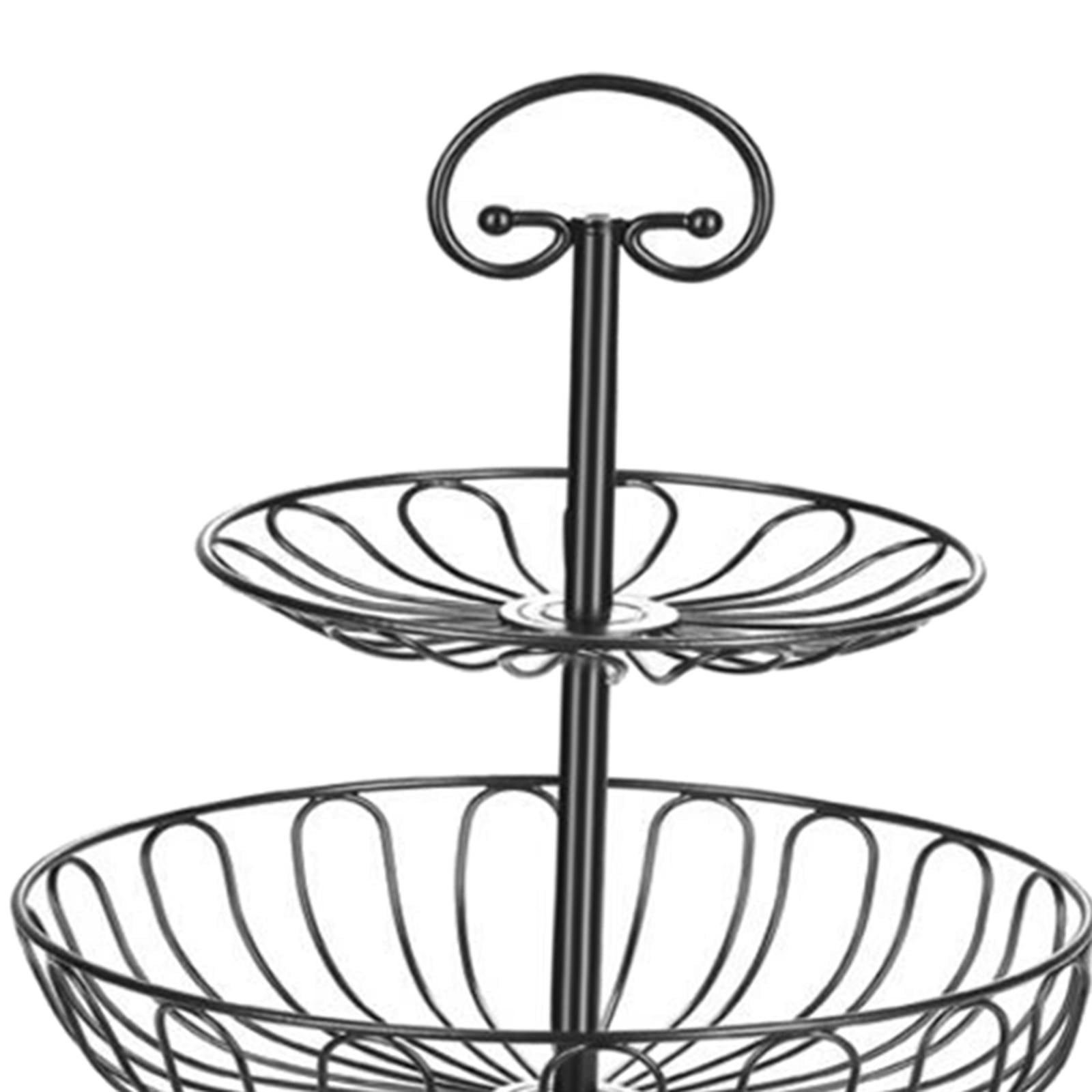 Axioma Metal Wire Basket Bowl Rack Stand for Fruit, Vegetables, Snacks Black