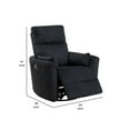 thumbnail image 5 of Rix Swivel Glider Recliner Chair w 2 Lumbar Pillows- Black Corduroy, 5 of 6