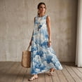 thumbnail image 3 of Xixirimido Blue Clouds Print Casual Summer Dresses for Women 2026 Sleeveless Flowy Sundresses with Pockets Beach Vacation Dress Casual Long Maxi Dresses, Size 4XL, 3 of 7
