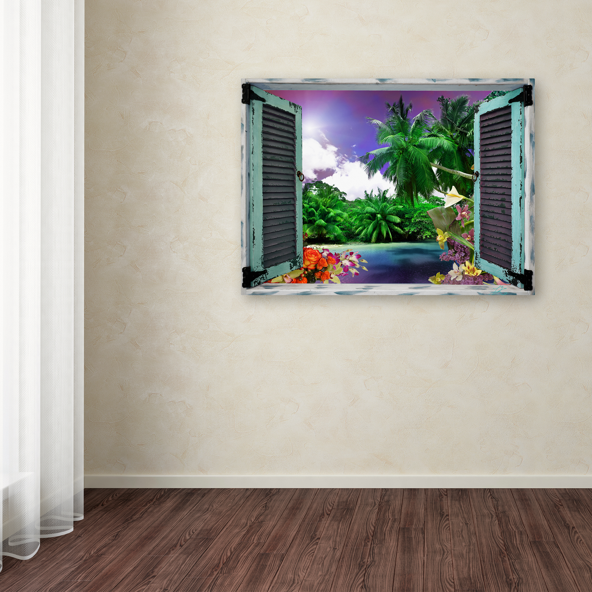 Leo Kelly 'Tropical Window to Paradise I' Canvas Art