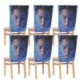 thumbnail image 6 of Decorative Chair Back Cover One Size x6 Chair Cover Dining Chair Slipcovers Chair Back Decoration Festival Chair Decoration Blue Painting Beauty, 6 of 6