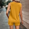 thumbnail image 5 of Hurxie Women's Summer 2 Piece Outfits Sleeveless High Low Spilt Hem Tank Top Biker Shorts Sets Lounge Set Tracksuit Yellow,L, 5 of 7