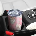 thumbnail image 5 of 20oz Tumblers Pink Christmas Santa Pattern Stainless Steel Vacuum Insulated Double Wall Travel Tumbler Cups Mug with Lid and Straw,Cleaning Brush for Cold & Hot Drinks, 5 of 7