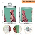 thumbnail image 5 of Yayeee 2 Pack Qtip Holder Bathroom Cotton Swab Canister with Lid Clear Dispenser Set, Big Pink Cheetah, 5 of 6