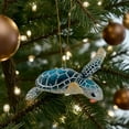 thumbnail image 3 of Sea Turtle Ornament - Coastal Ocean Holiday Christmas Tree Decoration, Blue, 3 of 5
