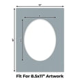 thumbnail image 2 of Metallic Silver Picture Frame Mat for 12x16 Frames - Oval Opening for 8.5x11 Photos - 25 Mats, 2 of 7