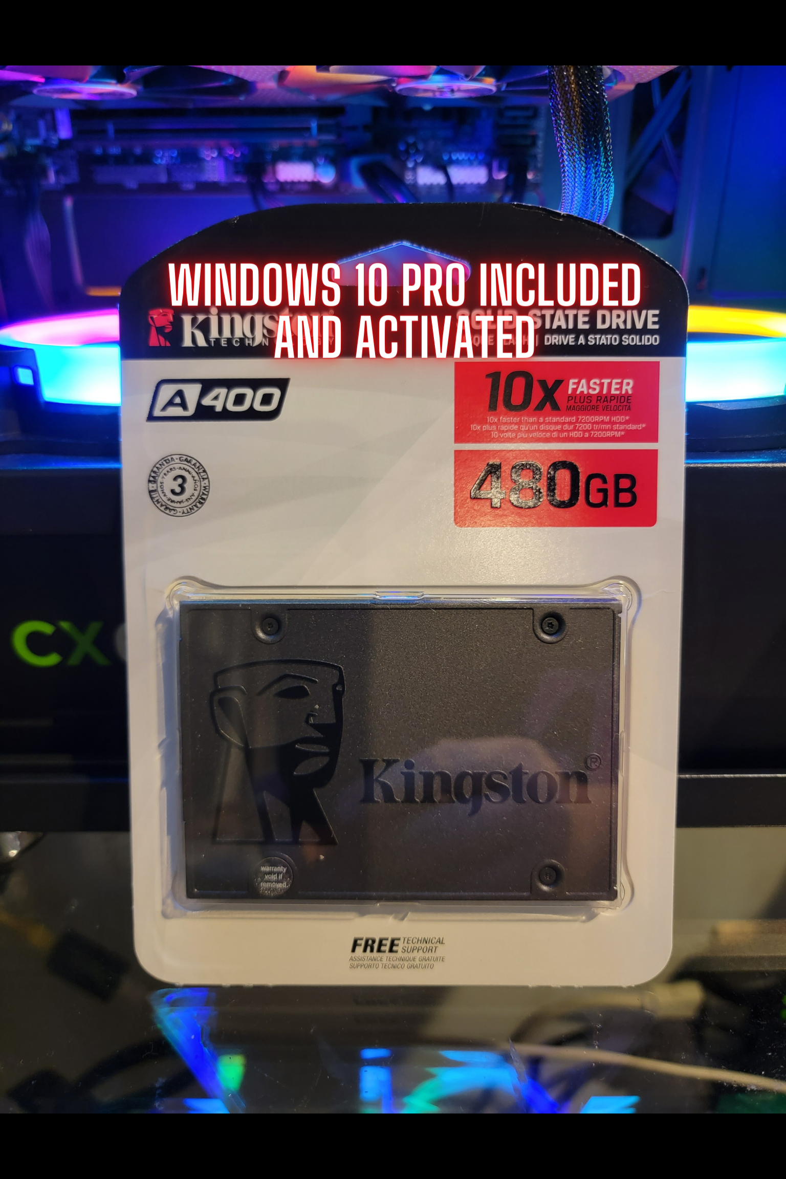 (Windows 10 Pro Installed and Activated) 480GB Kingston A400 SSD ...
