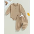 thumbnail image 3 of Bagilaanoe 2pcs Newborn Baby Boy Long Pants Set Long Sleeve Romper Tops + Leggings 3M 6M 12M 18M 24M Infant Casual Outfits, 3 of 9