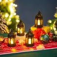 thumbnail image 4 of Sziqiqi Mini Lanterns Decorative for Centerpiece: 10pcs Hanging Small Black Lantern Bulk with Flickering LED Candles for Halloween Decorations, Wedding Decor, Christmas Table, Batteries Included, 4 of 11