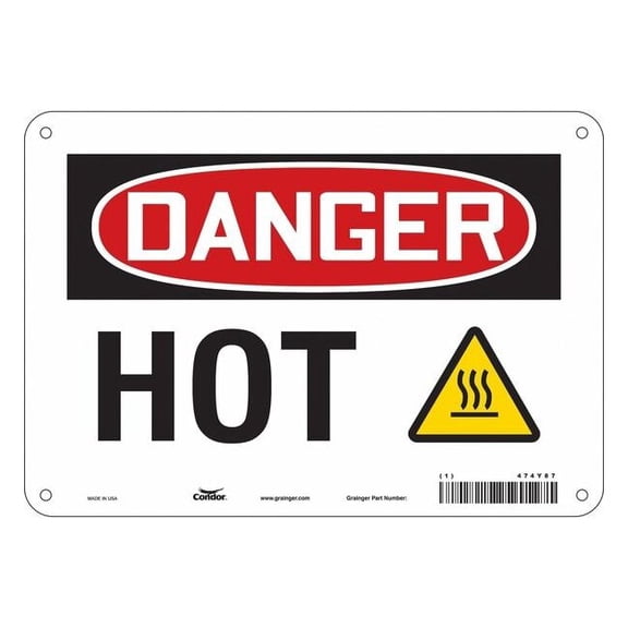 Condor Danger Sign,10" W x 7" H,0.032" Thick, 474Y87 474Y87