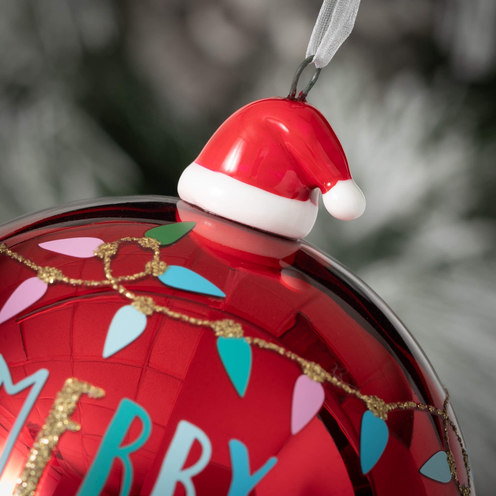 4.5"H Sullivans Merry Christmas Ball Ornament, Multicolor