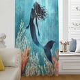 thumbnail image 6 of Ocean Fish Sheer Curtains 108 Inches Extra Long, Coastal Sea Coral Seabed Light Filering Curtains, Privacy Drapes Simi Floor to Veiling Curtain for Living Room Bedroom Large Window Treatment, 6 of 9