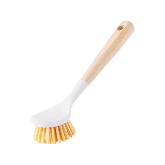 Long Handle Dish Brush & Pot Scrubber, Tough Bristles for Cast Iron, Skillets, Sinks & Stoves – Kitchen Cleaning Tool, By Niriyo