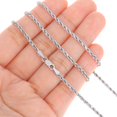thumbnail image 5 of Nuragold 10K White Gold Solid Rope Diamond Cut Chain Necklace 16"-30" (1.5mm-6mm) Made in Italy (Mens Womens Unisex Jewelry, 5 of 22