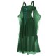 thumbnail image 3 of Vestido gótico de halloween SCZ Manga de mariposa hombros descubiertos talla grande mujer verde 2xl, 3 of 6