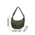 thumbnail image 3 of Bolsa cruzada de pana para mujer, de gran capacidad, color sólido, correa ajustable, para escuela, oficina y uso diario., 3 of 7