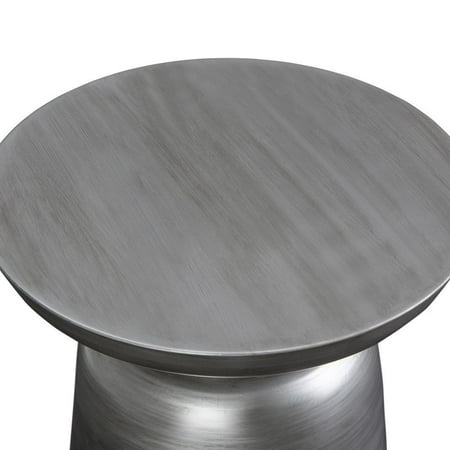 Simpli Home - Toby Round Contemporary Metal Accent Table - Silver