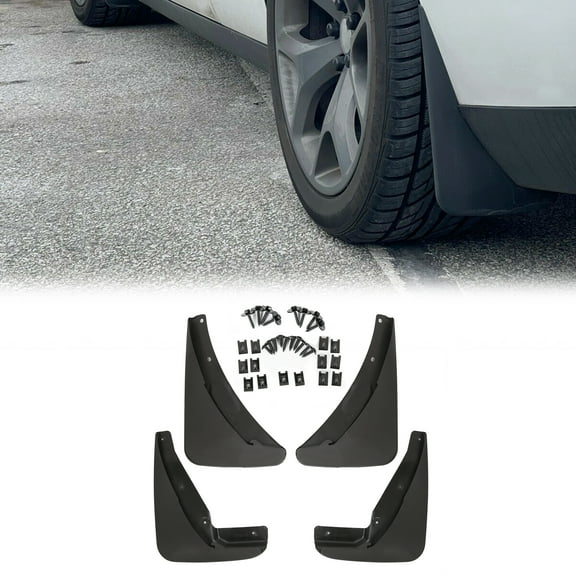 Kojem Heavy Duty Mud Flaps Guards for2015-2022 Dodge Challenger  Splash Molded Front & Rear 4pcs Replaces 82214141, 82214142