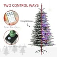 thumbnail image 4 of Christmas Tree HOMCOM 6.5 ft Pre-Lit Mountain Pine Artificial Christmas Tree, Snow Flocked Christmas Tree, Hinged Xmas Tree with 400 LED Lights and 990 Branch Tips for Holiday Party Decoration, Green, 4 of 10