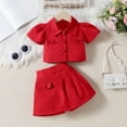 thumbnail image 2 of Toddler Baby Girl Skirts Outfit Spring Summer Kids Clothes Sleeveless Knit Vest Top + Pleated A Line Skirt Set, 2 of 5