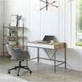 thumbnail image 2 of Yolanda Wooden Desk Natural/Bronze 43.3L x 21.7W x 30H 2 Storage Drawers, 2 of 10