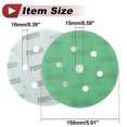 thumbnail image 5 of Unique Bargains 50 Pcs Car Wood Sanding Discs Smoothing Hook & Loop Sandpaper for Woodworking, Automotive Refinishing 5.91" 7 Hole 2000 Grit Green Zirconia Alumina, 5 of 6