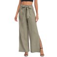 thumbnail image 5 of HDE Women's Wide Leg Linen Palazzo Pants with Pockets Sage Green - XL, 5 of 6