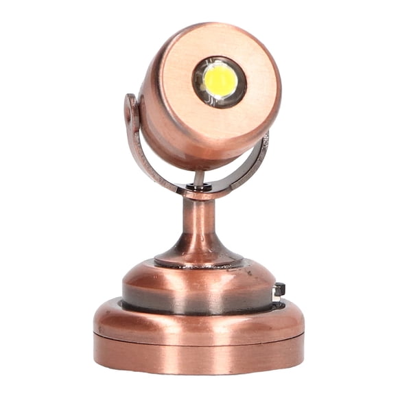 Luz láser LED miniatura para casa de muñecas con interruptor de base para casa de muñecas 1:12, bronce