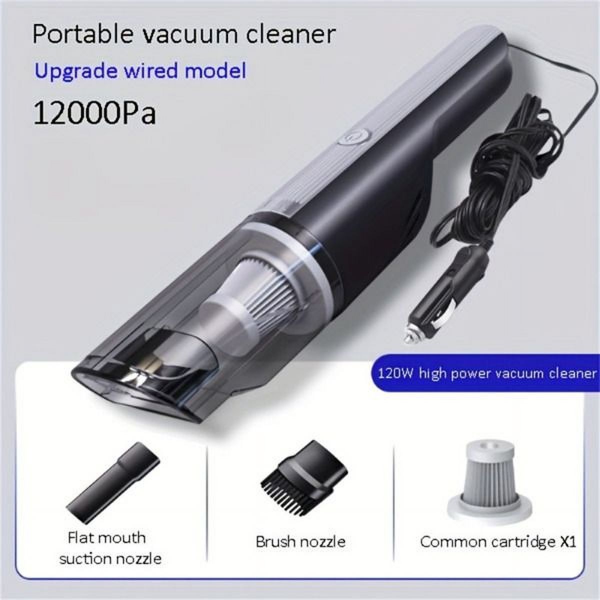 Wired Silver Car vacuum cleaner car with strong suction handheld vacuum cleaner small mini rechargeable home vacuum cleaner as picture