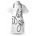 thumbnail image 4 of Let It Go Apron, Typography in Cursive Hand Written Simple Font on a Plain Backdrop, Unisex Kitchen Bib with Adjustable Neck for Cooking Gardening, Adult Size, Charcoal Grey and White, by Ambesonne, 4 of 4