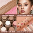 thumbnail image 2 of 3Pcs Contour Stick Set - Blush and Bronzer Stick, Creamy Contour Stick with Blush & Highlighter & Bronzer Not Greasy, Long-Lasting, Waterproof, Contouring Pen Easy to Contour the Face, 2 of 5