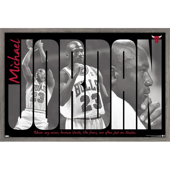 Michael Jordan - Never Say Never Wall Poster, 14.725" x 22.375" Framed