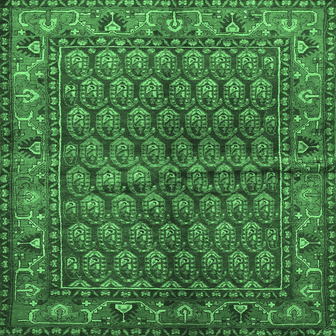 Ahgly Company Indoor Square Persian Emerald Green Traditional Area Rugs ...