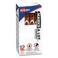thumbnail image 2 of Marks-A-Lot Large Desk-Style Permanent Marker, Chisel Tip, Brown, Dozen, 2 of 2