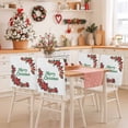 thumbnail image 2 of Merry Christmas Chair Covers Set of 1 Poinsettia Red Floral Green Leaf Winter Chair Back Covers Stretch Removable Washable Slipcovers Protector for Dining Room Kitchen Party Decor, 2 of 5