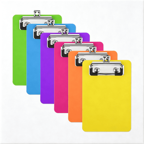 CCOCC 6 Pcs Mini Clipboard,Small Plastic Clipboards 4×6" A6 Size Pretty Cute Notepads Pocket Clip Board for Offices,Hospitals,Restaurants,Teacher Doctor Offices (Set of 6 Colors)