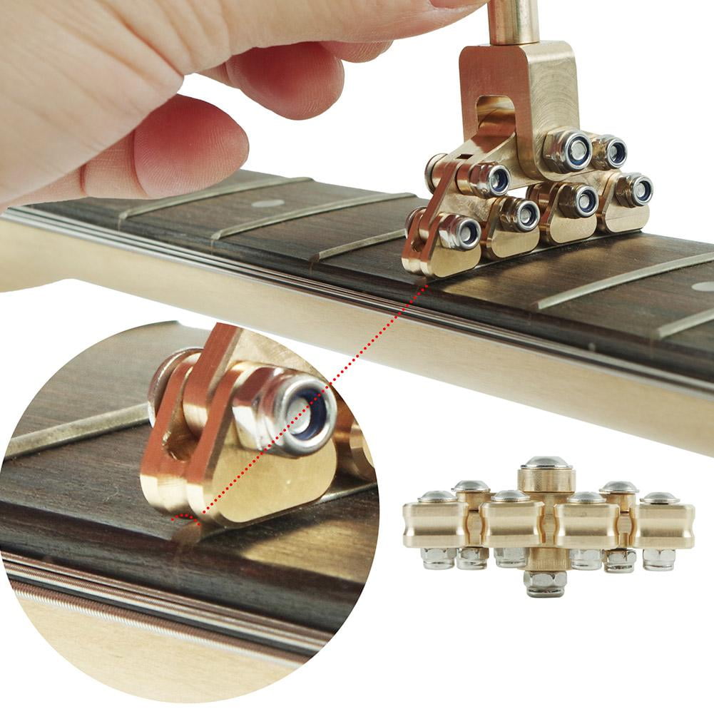 Guitar Fret Press Tool - Copper Luthier Repair Tool for Acoustic Guitar & Various Fingerboard Curvatures