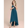 thumbnail image 3 of Drtj 2-14T A-Line Halter Asymmetrical Chiffon Junior Bridesmaid Dress Flower Girl Wedding Party Dress, 3 of 6