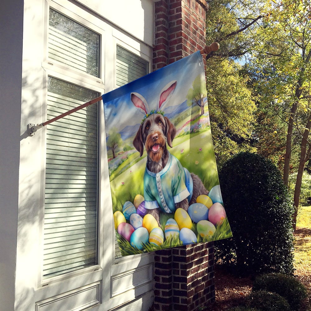 German Wirehaired Pointer Easter Egg Hunt House Flag 28 in x 40 in