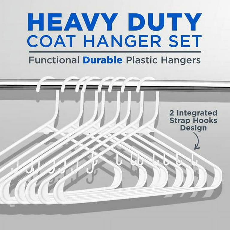 Perfecasa Plastic Sure Grip Clothes Suit Hanger with 360 Degree Swivel Hook (Pure White x Cool Gray), Size: 17