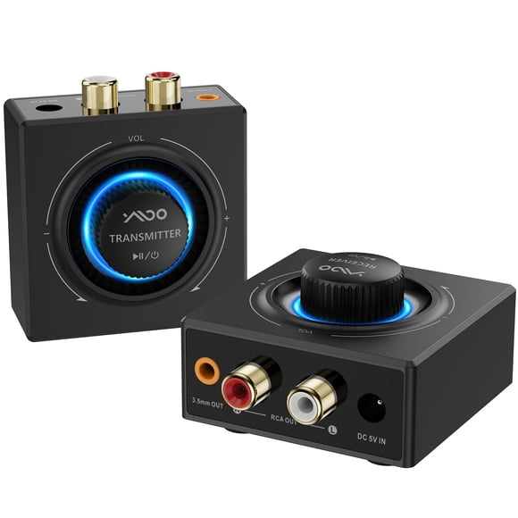 YMOO Transmisor y receptor de audio inalámbrico de 2,4 GHz, 200 pies de largo alcance, kit inalámbrico de baja latencia de 25 ms, audio HiFi de 48 kHz, kit de adaptador de audio inalámbrico de 2,4 GHz